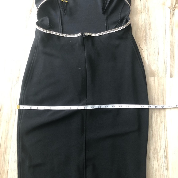 Vintage 90s Algo Black Backless Rhinestone Maxi Dress - Picture 13 of 13